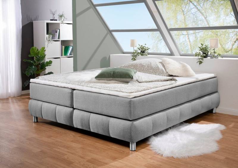 andas Boxspringbett Salo, Ohne Kopfteil, inkl. Topper, auch in Überlänge 220 cm von andas