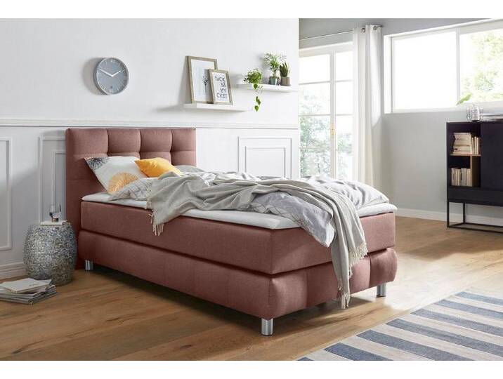 andas Boxspringbett Salo, incl. Topper, 6 Breiten, 2 Härtegrade, TFK auch in Härtegrad 4, braun, 7-Zonen-Tonnentaschen-Federkernmatratze , H4 (120 kg) von andas