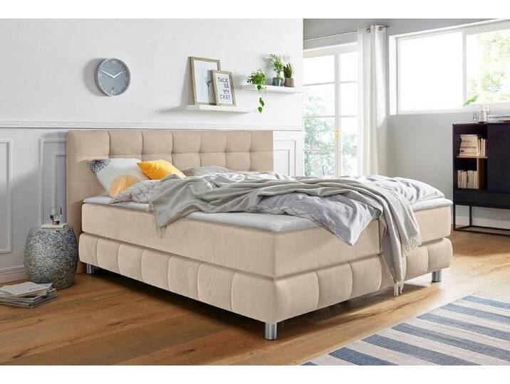 andas Boxspringbett Salo XXL, in Samtoptik oder Struktur, 6 Breiten in Überlänge 220cm, 4 Härtegrade, beige, 7-Zonen-Tonnentaschen-Federkernmatratze andas Boxspringbett Salo XXL, in Samtoptik oder Struktur, 6 Breiten in Überlänge 220cm, 4 Härtegrade, beige, 7-Zonen-Tonnentaschen-Federkernmatratze von andas