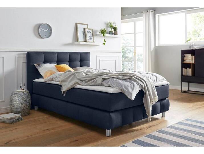andas Boxspringbett Salo XXL, in Samtoptik oder Struktur, 6 Breiten in Überlänge 220cm, 4 Härtegrade, blau, 7-Zonen-Tonnentaschen-Federkernmatratze andas Boxspringbett Salo XXL, in Samtoptik oder Struktur, 6 Breiten in Überlänge 220cm, 4 Härtegrade, blau, 7-Zonen-Tonnentaschen-Federkernmatratze von andas