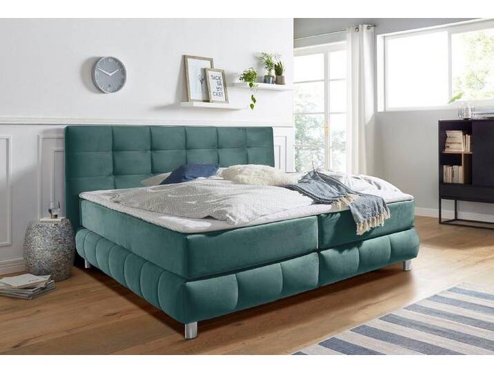 andas Boxspringbett Salo XXL, in Samtoptik oder Struktur, 6 Breiten in Überlänge 220cm, 4 Härtegrade, grün, 7-Zonen-Tonnentaschen-Federkernmatratze andas Boxspringbett Salo XXL, in Samtoptik oder Struktur, 6 Breiten in Überlänge 220cm, 4 Härtegrade, grün, 7-Zonen-Tonnentaschen-Federkernmatratze von andas