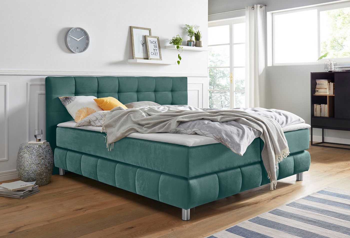 andas Boxspringbett Salo XXL, in Samtoptik oder Struktur, 6 Breiten in Überlänge 220cm, 4 Härtegrade andas Boxspringbett Salo XXL, in Samtoptik oder Struktur, 6 Breiten in Überlänge 220cm, 4 Härtegrade von andas