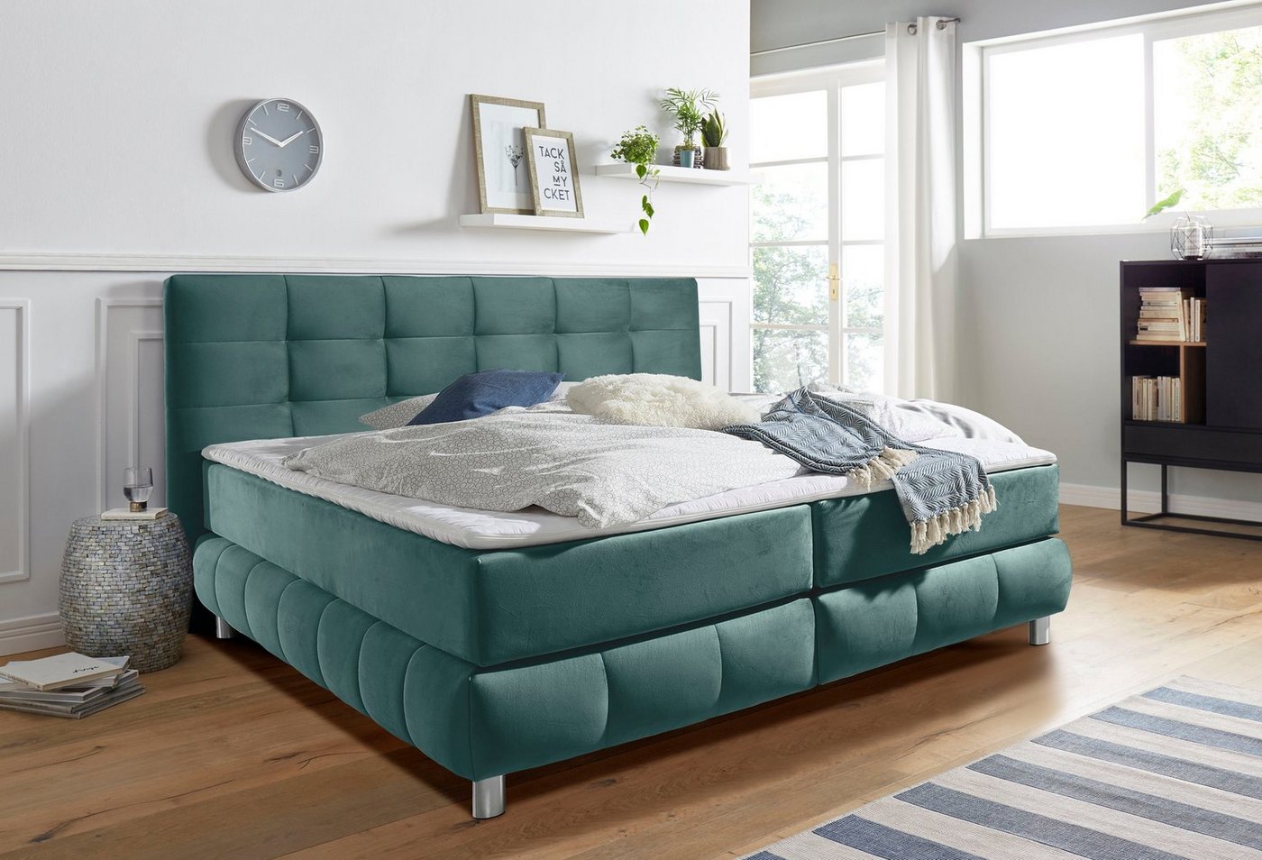 andas Boxspringbett Salo XXL, in Samtoptik oder Struktur, 6 Breiten in Überlänge 220cm, 4 Härtegrade andas Boxspringbett Salo XXL, in Samtoptik oder Struktur, 6 Breiten in Überlänge 220cm, 4 Härtegrade von andas