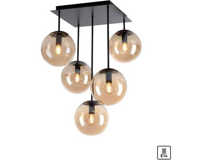 my home Deckenleuchte Nymölla, ohne Leuchtmittel, Deckenlampe mit großen Glaskugeln, amberfarben oder opal matt weiß, schwarz, schwarz my home Deckenleuchte Nymölla, ohne Leuchtmittel, Deckenlampe mit großen Glaskugeln, amberfarben oder opal matt weiß, schwarz, schwarz von My-Home