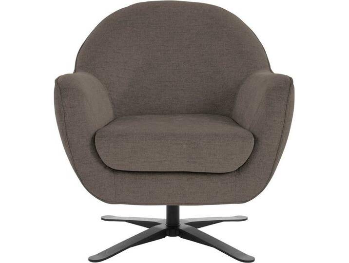 andas Drehsessel Stavre, Loungesessel mit Drehfunktion, in moderner Optik, mit elegantem Drehfuß, grau, beluga von andas