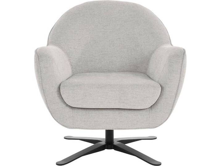 andas Drehsessel Stavre, Loungesessel mit Drehfunktion, in moderner Optik, mit elegantem Drehfuß, silberfarben, silver lining von andas