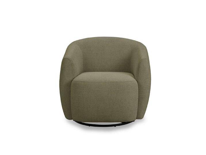 andas Drehsessel Vallsta, Breite 85 cm, Chenille oder Boucle Stoff, Drehfunktion verfügbar, grün, khaki von andas