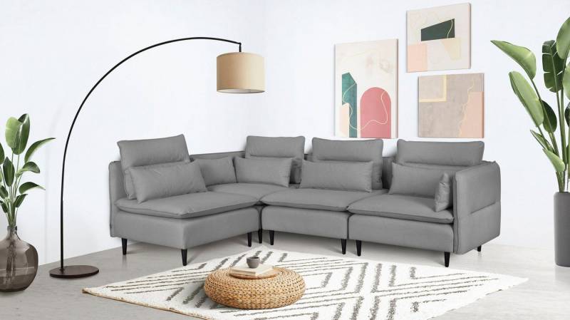 andas Ecksofa ALVIK L-Form, zusammengesetzt aus Modulen, erweiterbar mit Modulen der Serie von andas