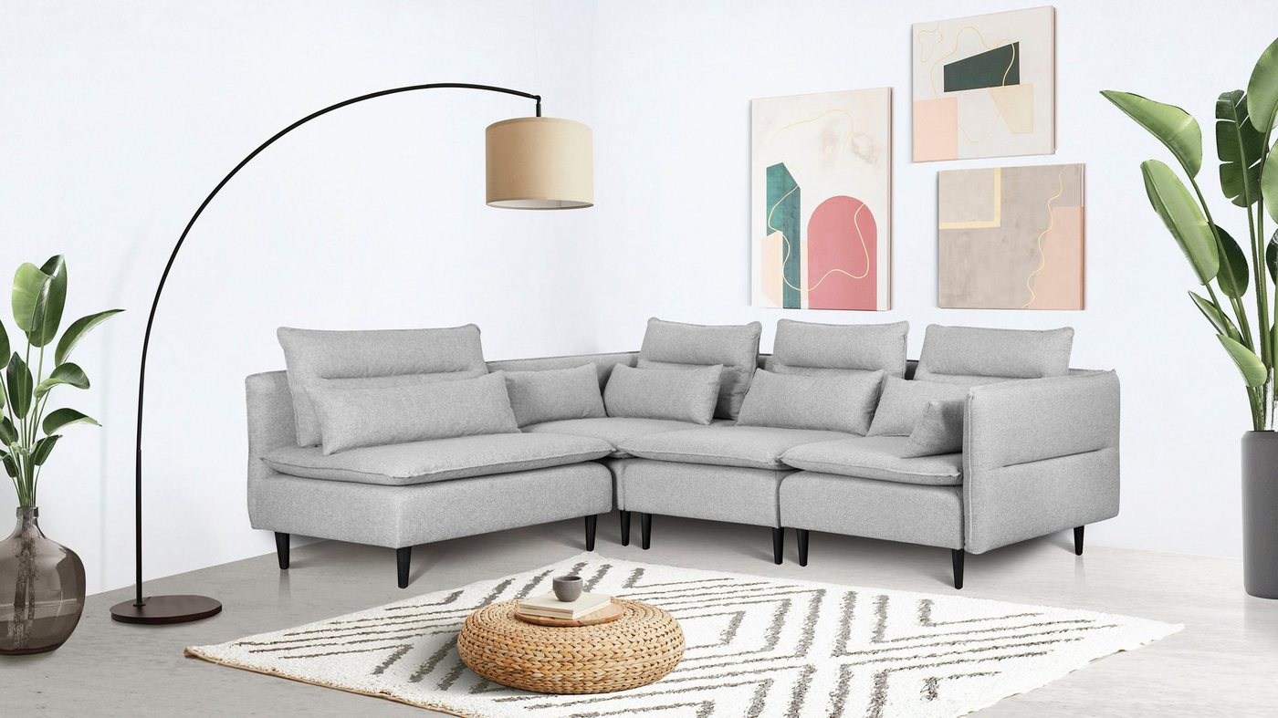 andas Ecksofa ALVIK L-Form, zusammengesetzt aus Modulen, erweiterbar mit Modulen der Serie von andas