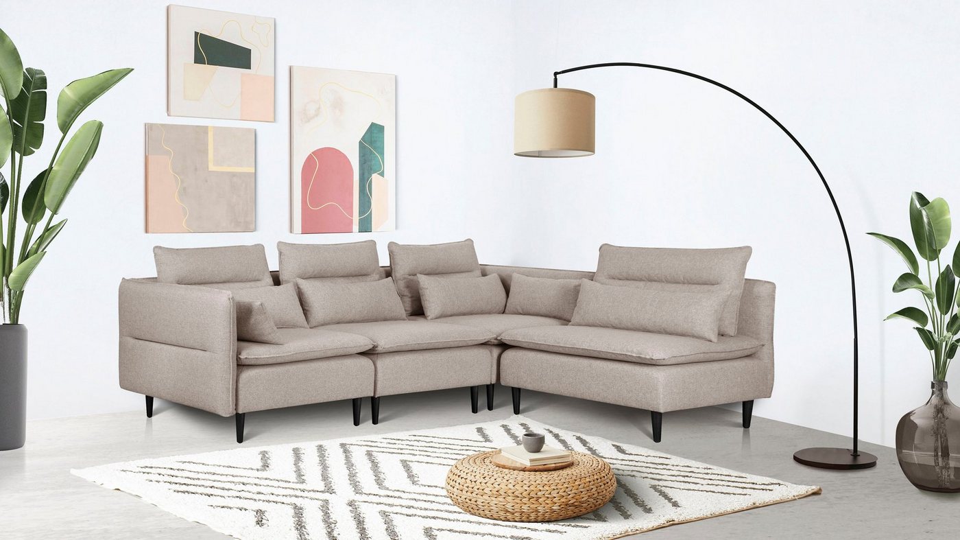andas Ecksofa ALVIK L-Form, zusammengesetzt aus Modulen, erweiterbar mit Modulen der Serie andas Ecksofa ALVIK L-Form, zusammengesetzt aus Modulen, erweiterbar mit Modulen der Serie von andas