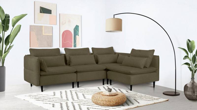 andas Ecksofa ALVIK L-Form, zusammengesetzt aus Modulen, erweiterbar mit Modulen der Serie von andas