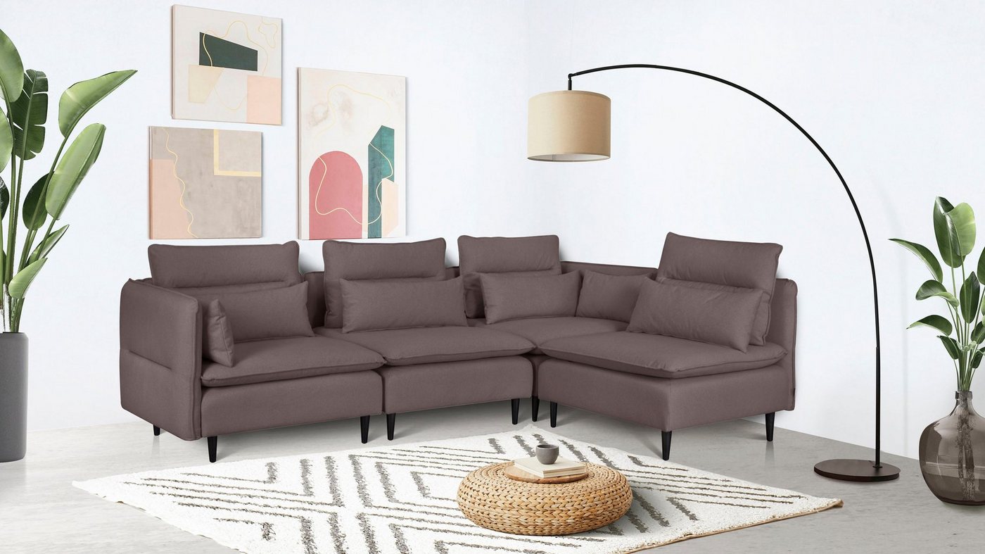 andas Ecksofa ALVIK L-Form, zusammengesetzt aus Modulen, erweiterbar mit Modulen der Serie von andas