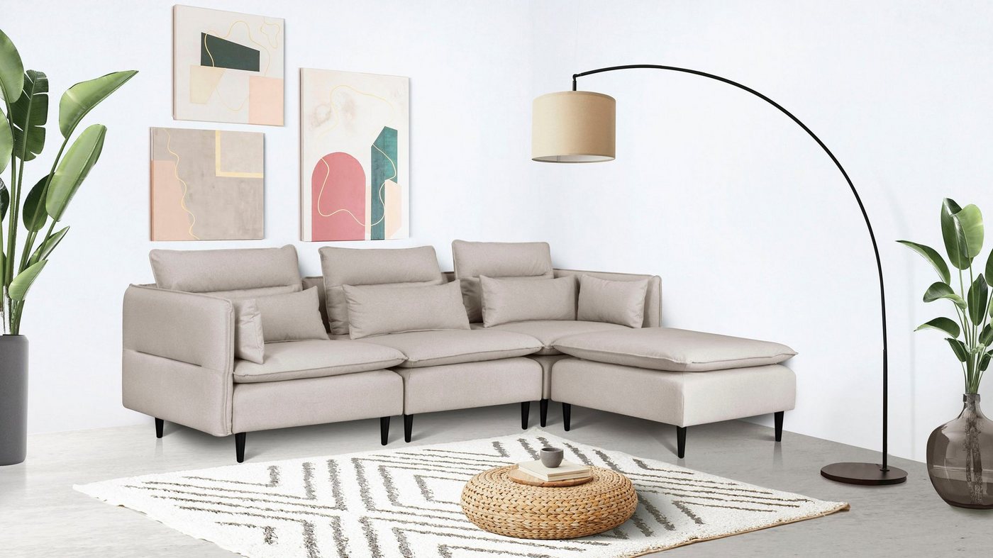 andas Ecksofa ALVIK L-Form, zusammengesetzt aus Modulen, erweiterbar mit Modulen der Serie andas Ecksofa ALVIK L-Form, zusammengesetzt aus Modulen, erweiterbar mit Modulen der Serie von andas