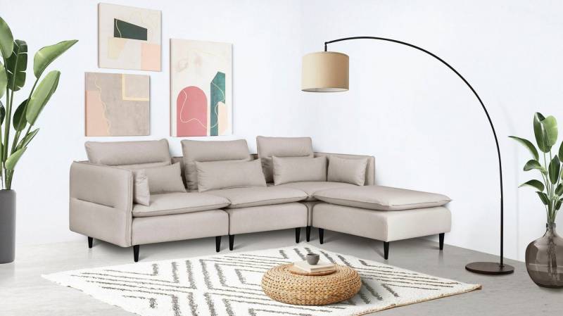 andas Ecksofa ALVIK L-Form, zusammengesetzt aus Modulen, erweiterbar mit Modulen der Serie von andas