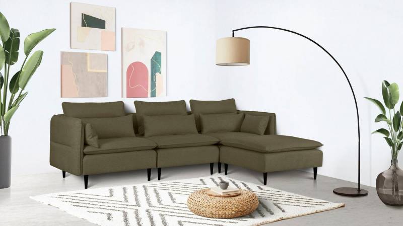 andas Ecksofa ALVIK L-Form, zusammengesetzt aus Modulen, erweiterbar mit Modulen der Serie von andas
