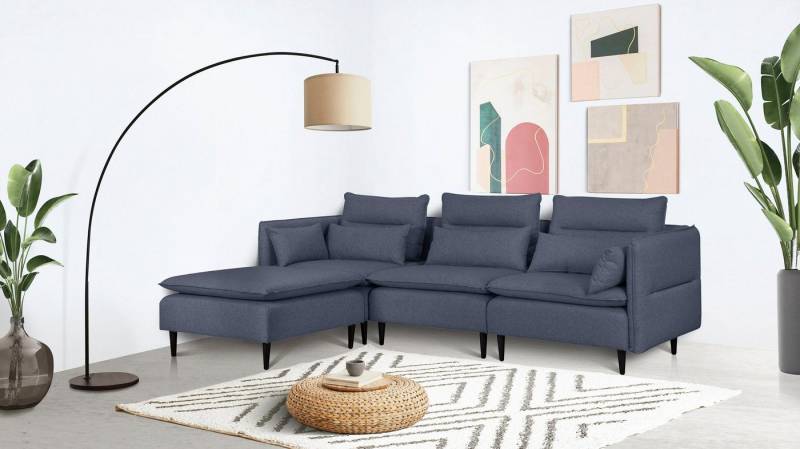 andas Ecksofa ALVIK L-Form, zusammengesetzt aus Modulen, erweiterbar mit Modulen der Serie von andas