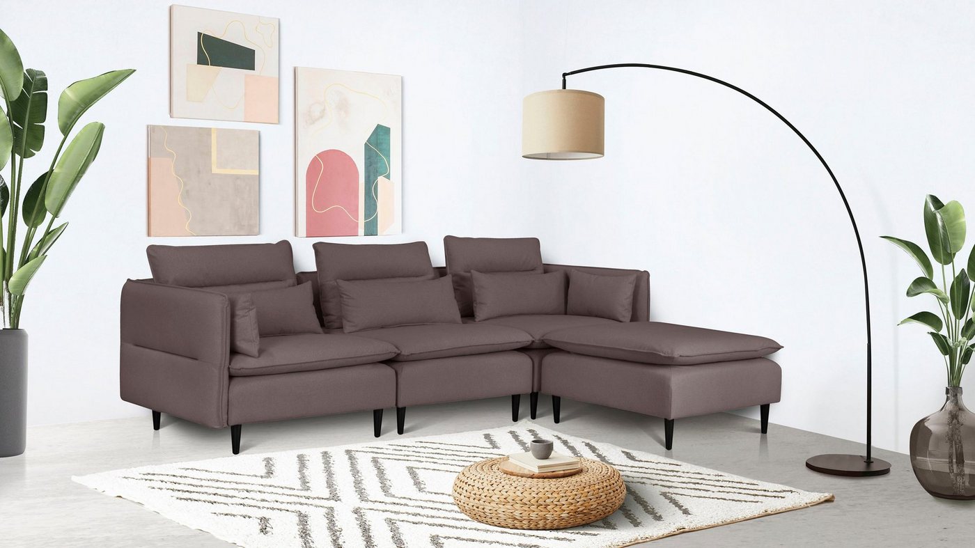 andas Ecksofa ALVIK L-Form, zusammengesetzt aus Modulen, erweiterbar mit Modulen der Serie von andas