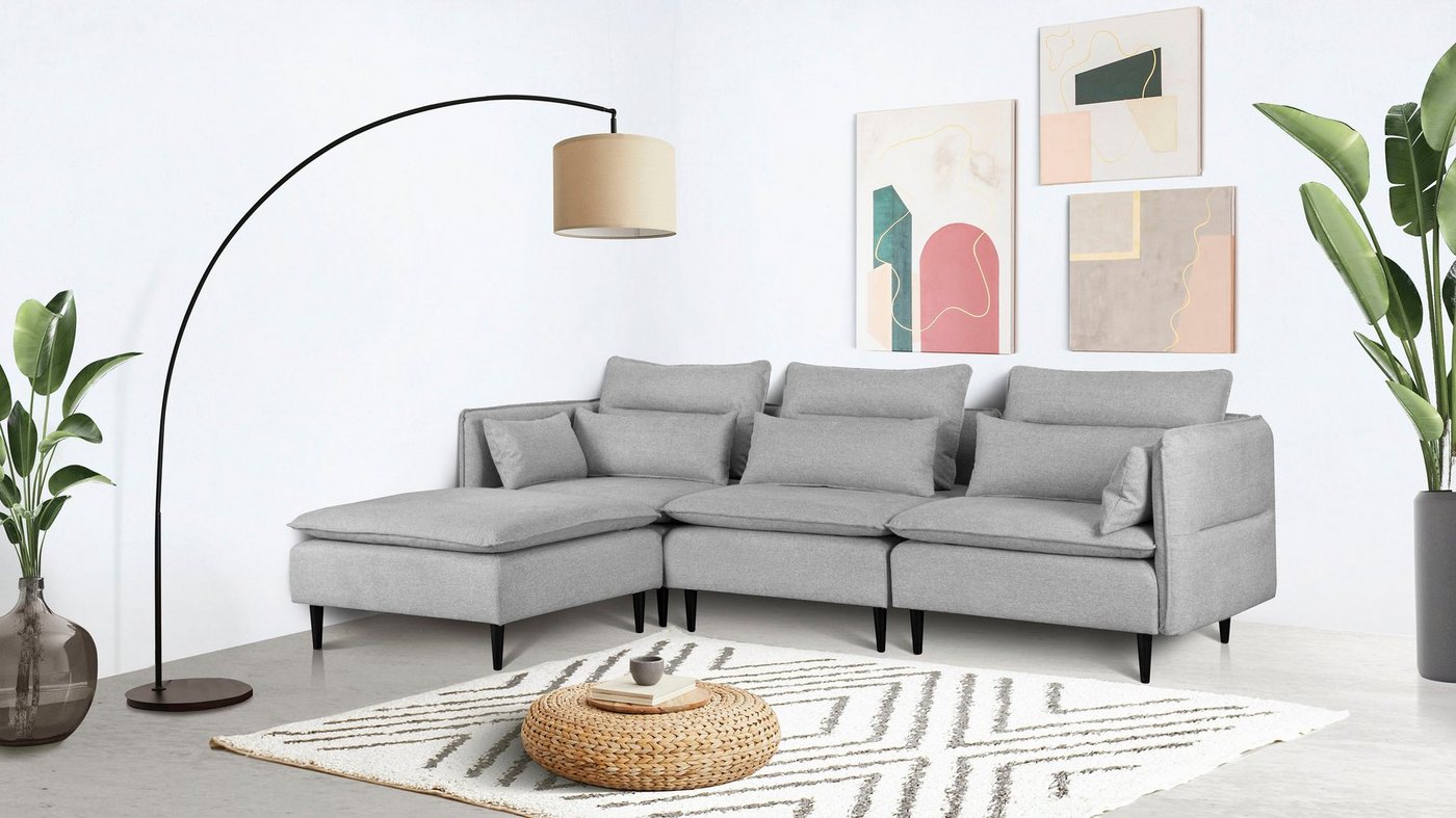 andas Ecksofa ALVIK L-Form, zusammengesetzt aus Modulen, erweiterbar mit Modulen der Serie andas Ecksofa ALVIK L-Form, zusammengesetzt aus Modulen, erweiterbar mit Modulen der Serie von andas