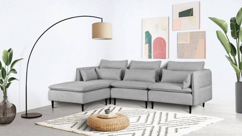 andas Ecksofa ALVIK L-Form, zusammengesetzt aus Modulen, erweiterbar mit Modulen der Serie von andas