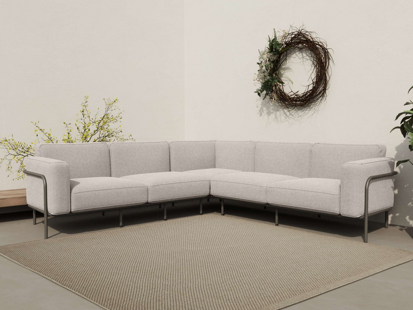 andas Ecksofa Askild Loungesofa, Outdoor Gartensofa, wetterfeste Materialien, Breite 247 cm von andas