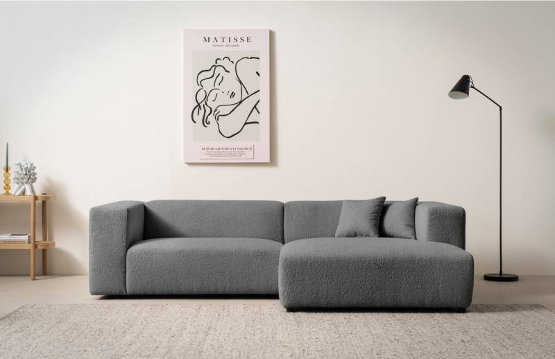 andas Ecksofa BAKELS, L-Form in Cord oder Boucle-Stoff, moderne Couch, wahlweise Recamiere rechts/links, bequemer Sitzkomfort von andas