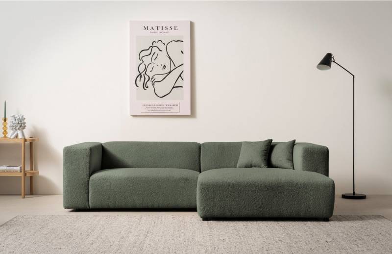 andas Ecksofa BAKELS, L-Form in Cord oder Boucle-Stoff, moderne Couch, wahlweise Recamiere rechts/links, bequemer Sitzkomfort von andas