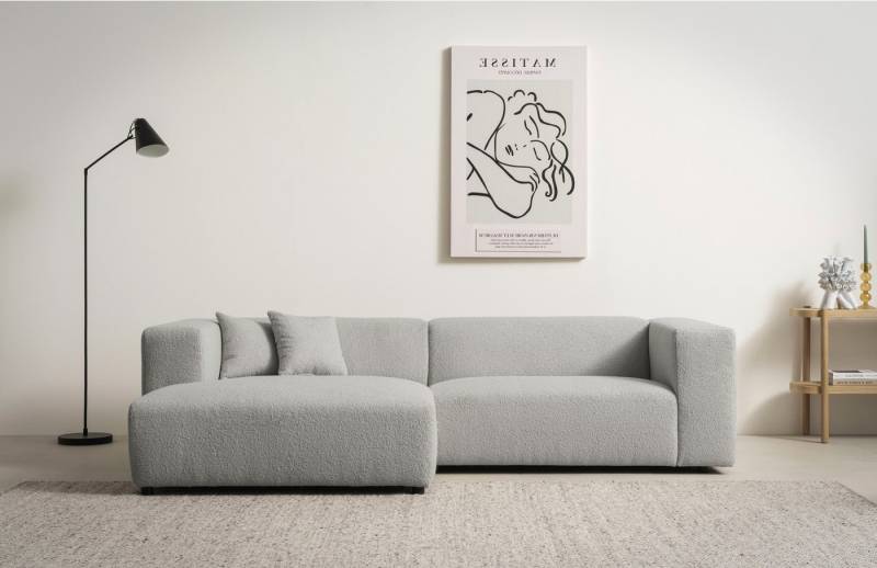 andas Ecksofa BAKELS, L-Form in Cord oder Boucle-Stoff, moderne Couch, wahlweise Recamiere rechts/links, bequemer Sitzkomfort von andas