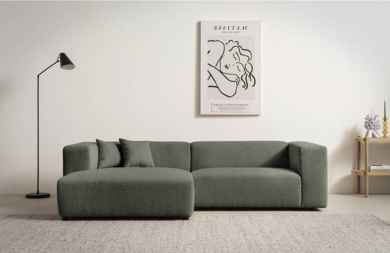 andas Ecksofa BAKELS, L-Form in Cord oder Boucle-Stoff, moderne Couch, wahlweise Recamiere rechts/links, bequemer Sitzkomfort von andas