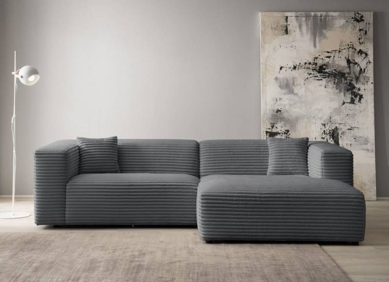 andas Ecksofa BAKELS, L-Form in Cord oder Boucle-Stoff, moderne Couch, wahlweise Recamiere rechts/links, bequemer Sitzkomfort von andas