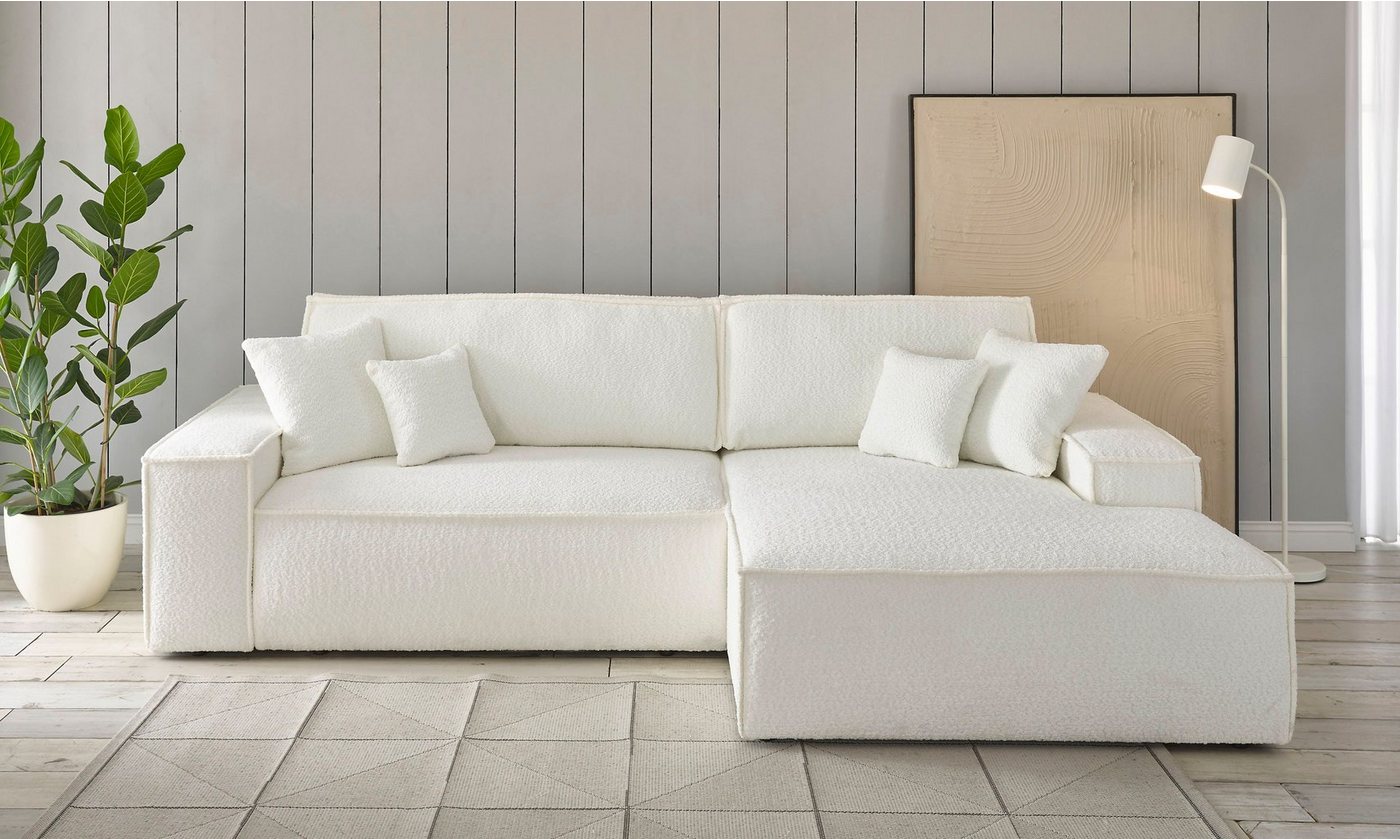 andas Ecksofa Finnley Schlafsofa 267 cm in Bouclé, Struktur fein u. Cord, L-Form, Schlaffunktion m. Bettkasten (136/210 cm), Bouclé, Struktur und Cord andas Ecksofa Finnley Schlafsofa 267 cm in Bouclé, Struktur fein u. Cord, L-Form, Schlaffunktion m. Bettkasten (136/210 cm), Bouclé, Struktur und Cord von andas