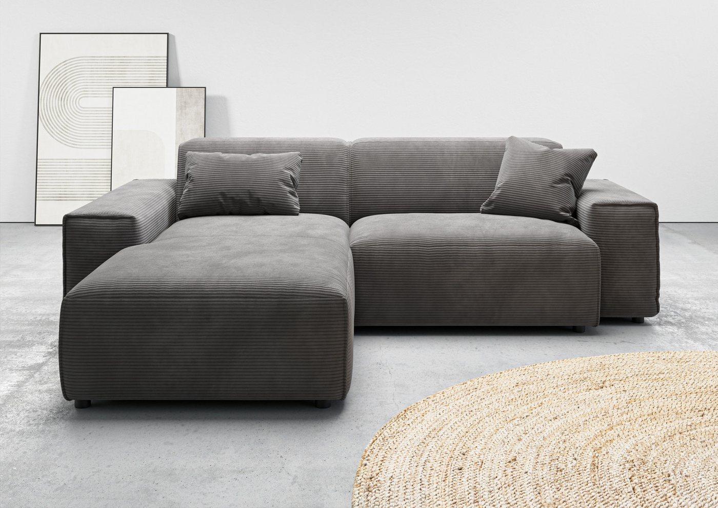 andas Ecksofa Glimminge, Breite 234, auch in Breitcord + Easy care-Bezug, Zierkissen von andas