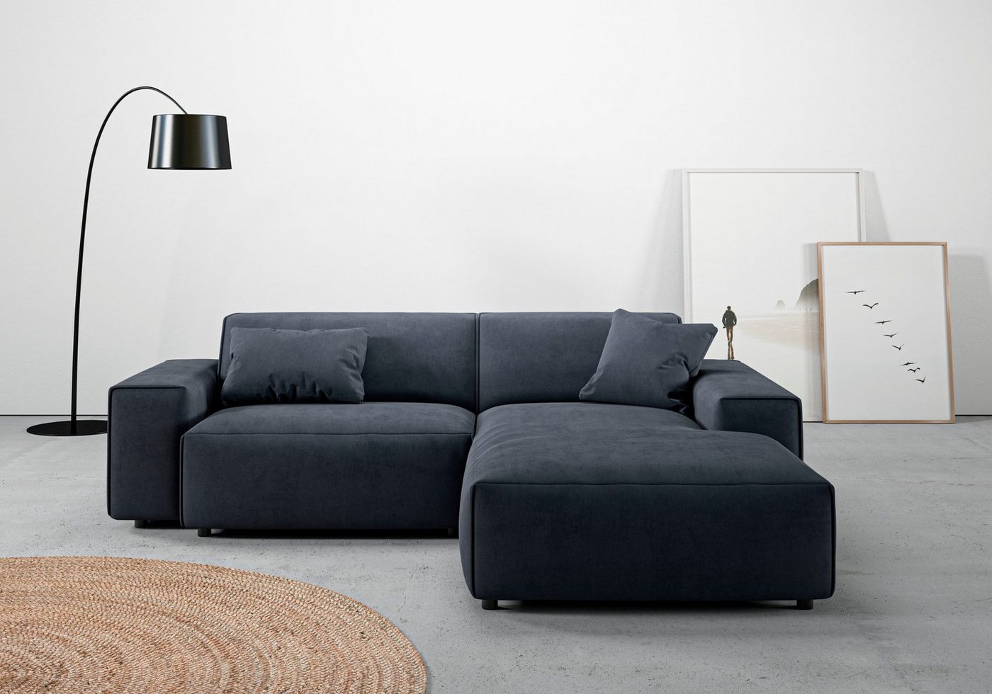 andas Ecksofa Glimminge L-Form, Breite 234, auch in Breitcord + Easy care-Bezug, Zierkissen von andas