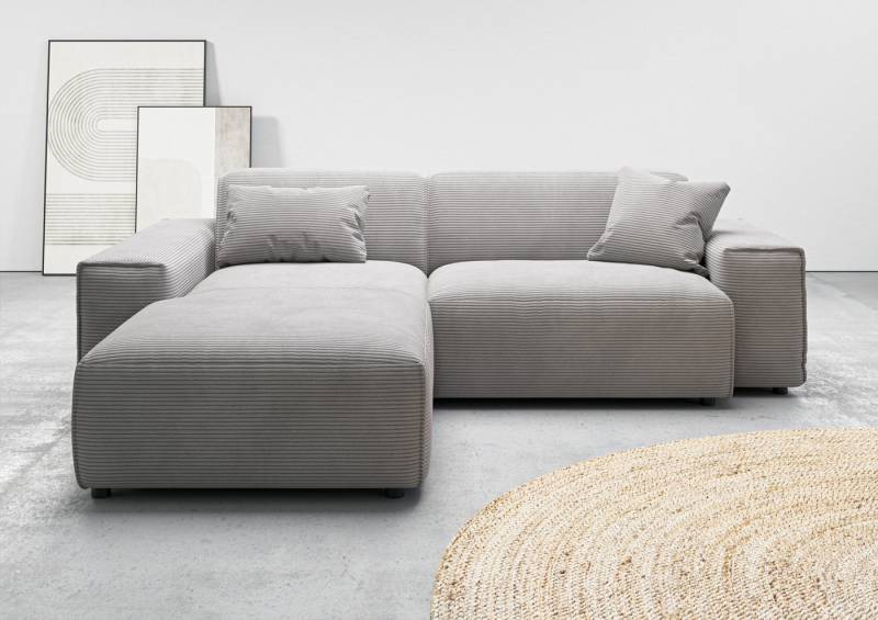 andas Ecksofa Glimminge L-Form auch in Breitcord, Feincord + Easy care-Bezug, Breite 234, Zierkissen von andas