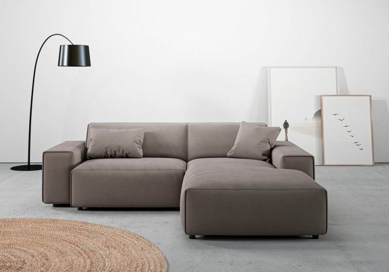 andas Ecksofa Glimminge L-Form auch in Breitcord, Feincord + Easy care-Bezug, Breite 234, Zierkissen von andas
