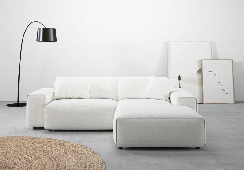 andas Ecksofa Glimminge L-Form auch in Breitcord, Feincord + Easy care-Bezug, Breite 234, Zierkissen von andas