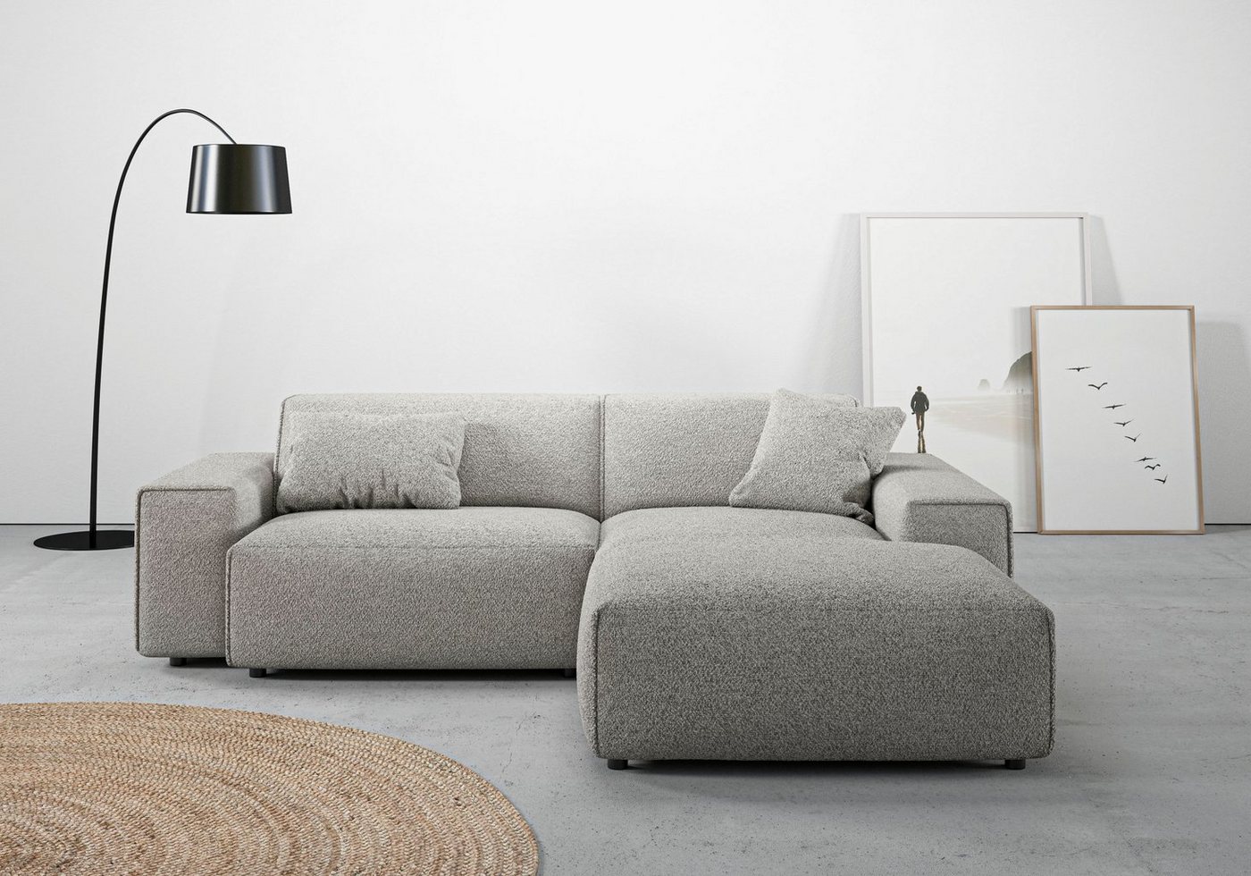 andas Ecksofa Glimminge L-Form, Breite 234, auch in Breitcord + Easy care-Bezug, Zierkissen von andas