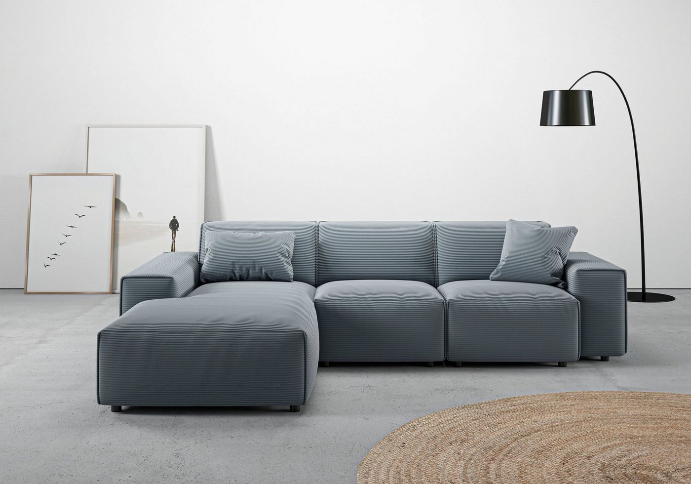 andas Ecksofa Glimminge, Breite 264, auch in Breitcord + Easy care-Bezug, Zierkissen von andas