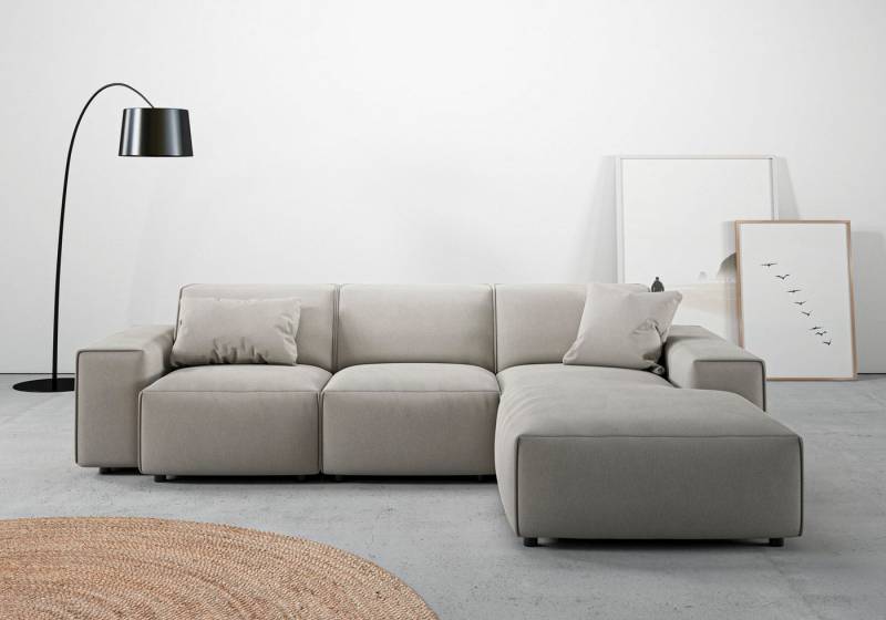 andas Ecksofa Glimminge L-Form auch in Breitcord, Feincord + Easy care-Bezug, Breite 264, Zierkissen von andas