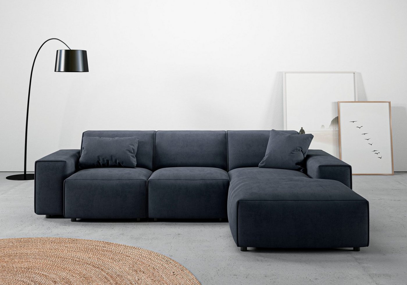 andas Ecksofa Glimminge L-Form, Breite 264, auch in Breitcord + Easy care-Bezug, Zierkissen von andas