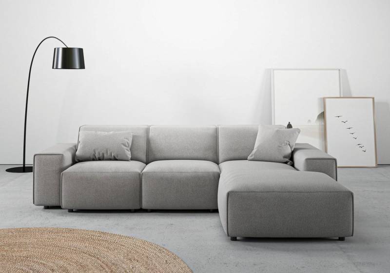 andas Ecksofa Glimminge L-Form auch in Breitcord, Feincord + Easy care-Bezug, Breite 264, Zierkissen von andas