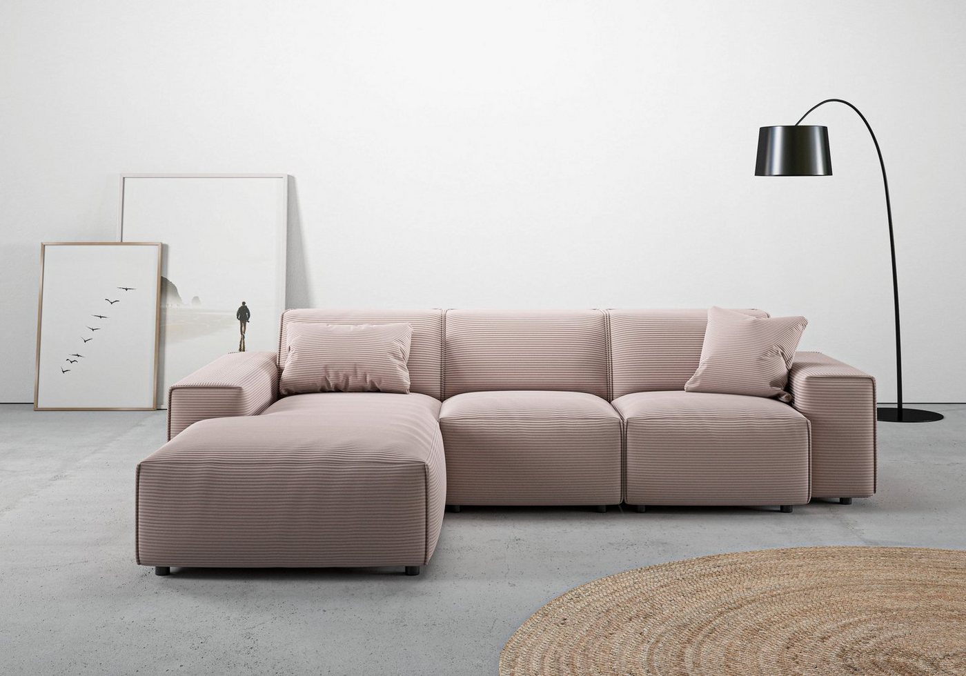 andas Ecksofa Glimminge L-Form, Breite 264, auch in Breitcord + Easy care-Bezug, Zierkissen von andas