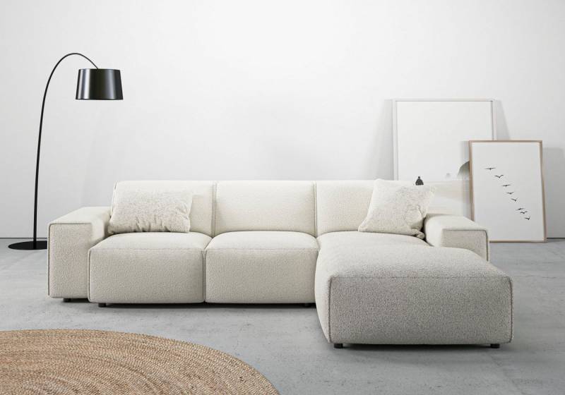 andas Ecksofa Glimminge L-Form auch in Breitcord, Feincord + Easy care-Bezug, Breite 264, Zierkissen von andas