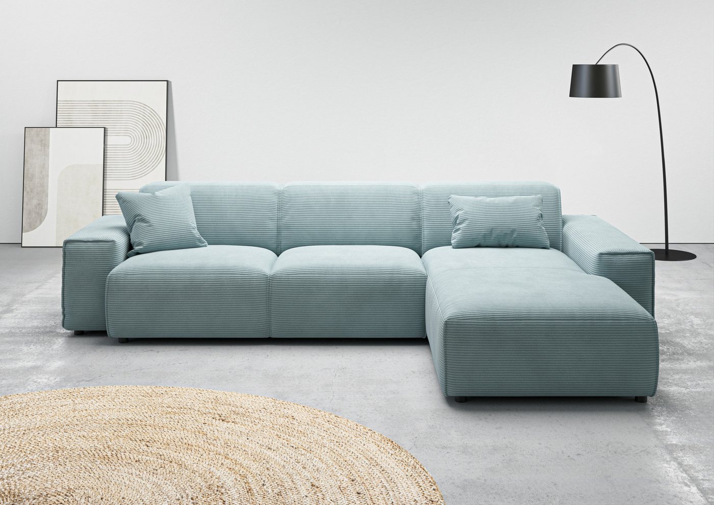 andas Ecksofa Glimminge auch in Breitcord, Feincord, Bouclé + Easy care-Bezug, L-Form, Breite 294, Zierkissen andas Ecksofa Glimminge auch in Breitcord, Feincord, Bouclé + Easy care-Bezug, L-Form, Breite 294, Zierkissen von andas