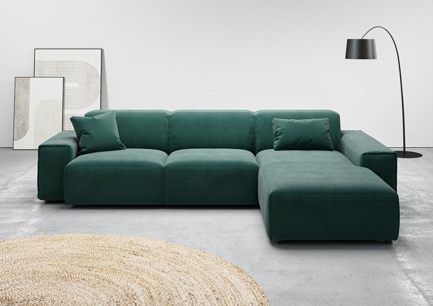 andas Ecksofa Glimminge auch in Breitcord, Feincord, Bouclé + Easy care-Bezug, L-Form, Breite 294, Zierkissen andas Ecksofa Glimminge auch in Breitcord, Feincord, Bouclé + Easy care-Bezug, L-Form, Breite 294, Zierkissen von andas