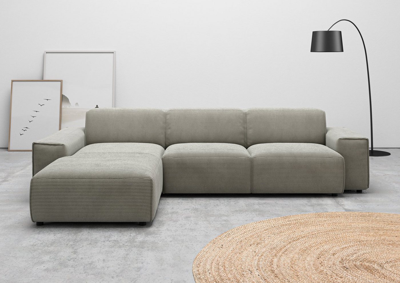andas Ecksofa Glimminge auch in Breitcord, Feincord, Bouclé + Easy care-Bezug, L-Form, Breite 294, Zierkissen andas Ecksofa Glimminge auch in Breitcord, Feincord, Bouclé + Easy care-Bezug, L-Form, Breite 294, Zierkissen von andas