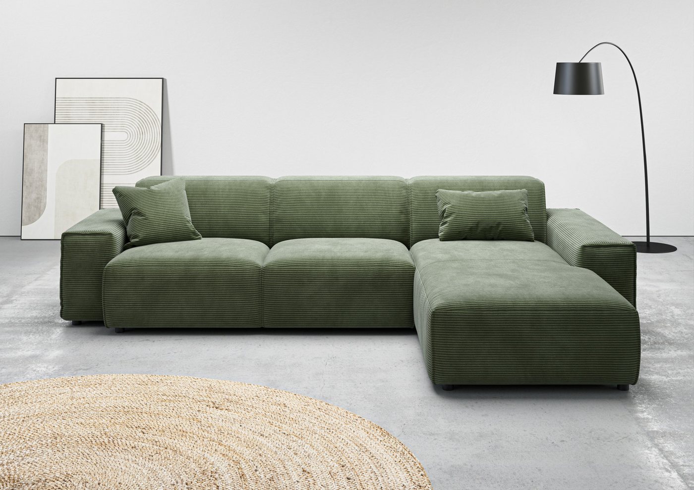 andas Ecksofa Glimminge auch in Breitcord, Feincord, Bouclé + Easy care-Bezug, L-Form, Breite 294, Zierkissen andas Ecksofa Glimminge auch in Breitcord, Feincord, Bouclé + Easy care-Bezug, L-Form, Breite 294, Zierkissen von andas