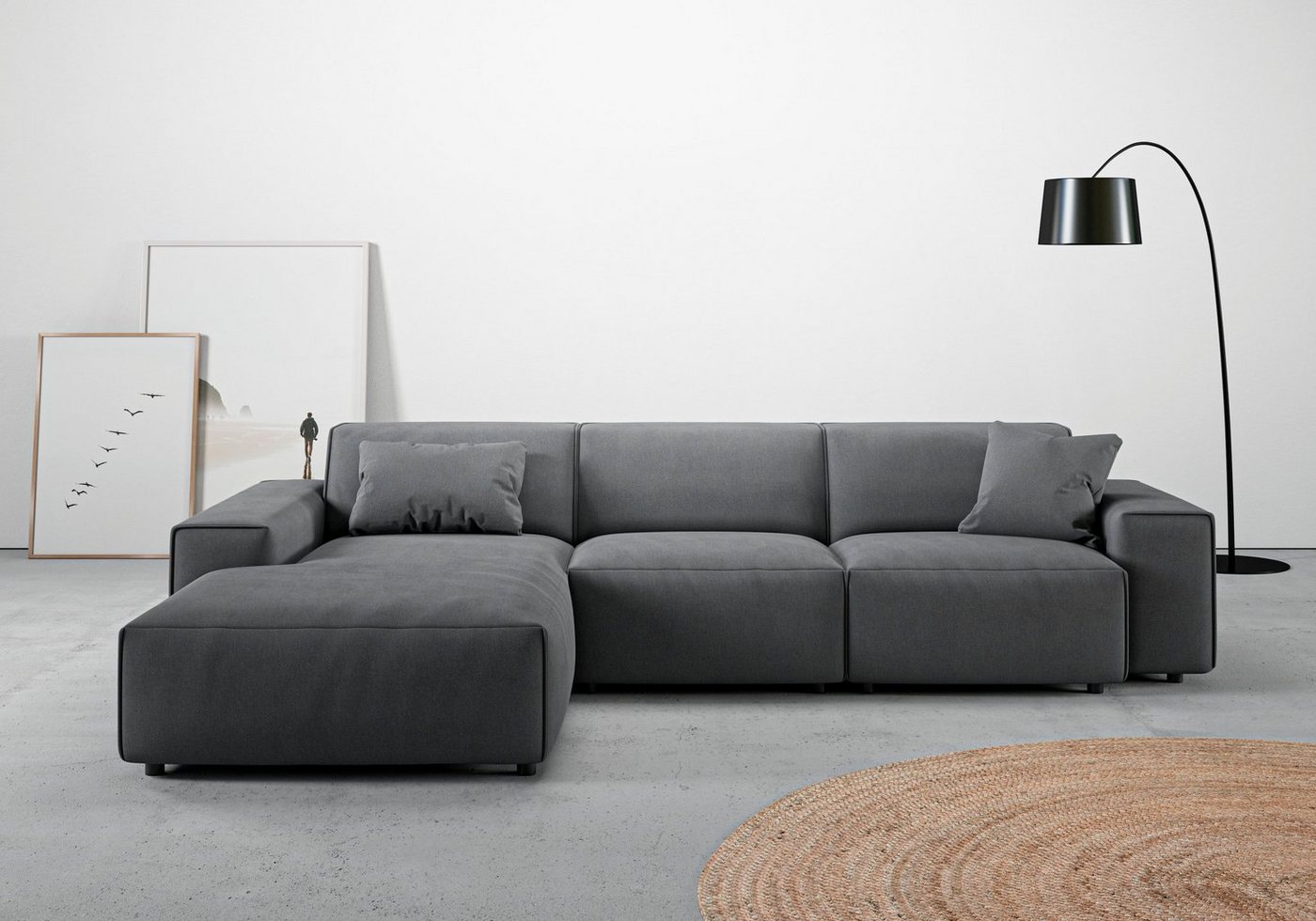 andas Ecksofa Glimminge L-Form, Breite 294, auch in Breitcord, Bouclé + Easy care-Bezug, Zierkissen von andas