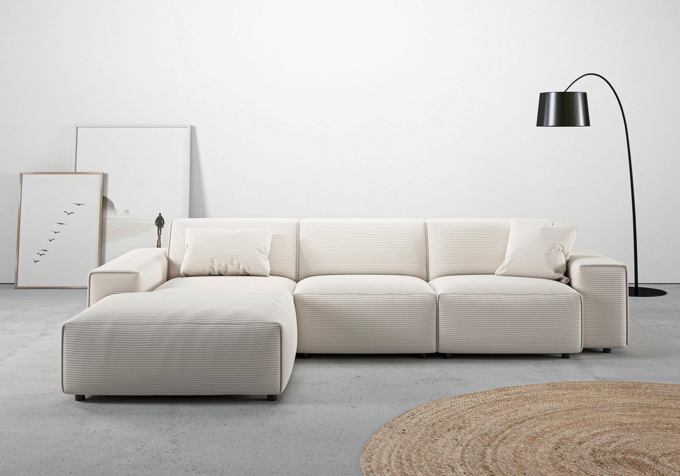 andas Ecksofa Glimminge auch in Breitcord, Feincord, Bouclé + Easy care-Bezug, L-Form, Breite 294, Zierkissen andas Ecksofa Glimminge auch in Breitcord, Feincord, Bouclé + Easy care-Bezug, L-Form, Breite 294, Zierkissen von andas
