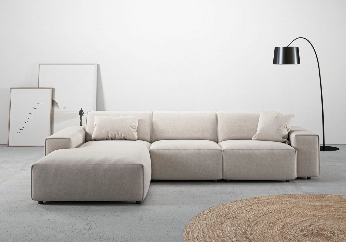 andas Ecksofa Glimminge L-Form, Breite 294, auch in Breitcord, Bouclé + Easy care-Bezug, Zierkissen von andas