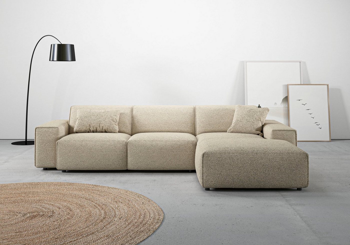 andas Ecksofa Glimminge auch in Breitcord, Feincord, Bouclé + Easy care-Bezug, L-Form, Breite 294, Zierkissen andas Ecksofa Glimminge auch in Breitcord, Feincord, Bouclé + Easy care-Bezug, L-Form, Breite 294, Zierkissen von andas